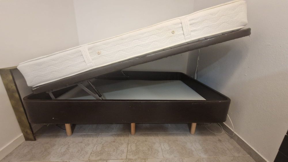 SOMMIER COM BAÚ + COLCHÃO 1.40X1.90