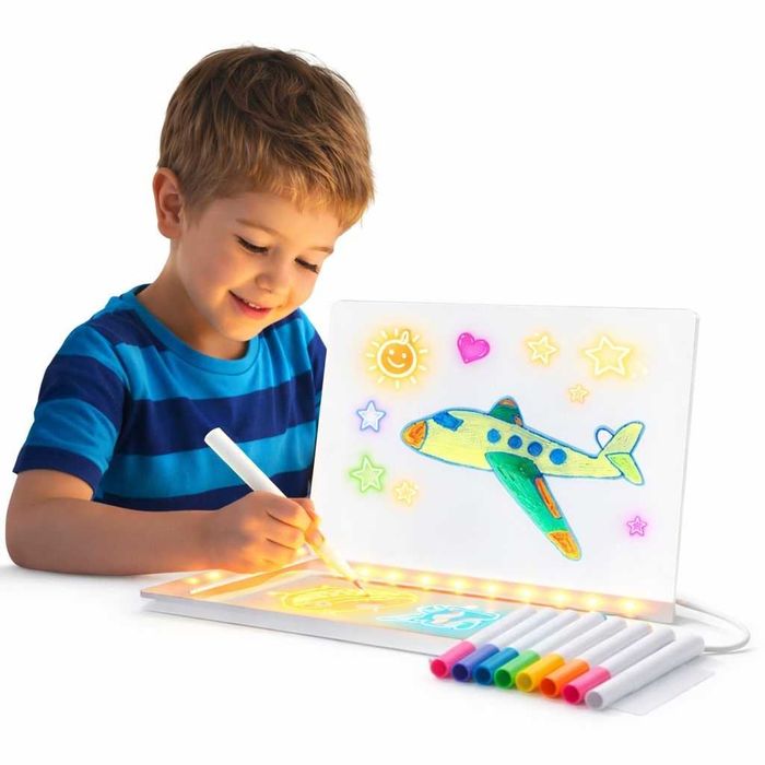 Tablica podświetlana do rysowania dla dzieci LED zmywalna pisaki