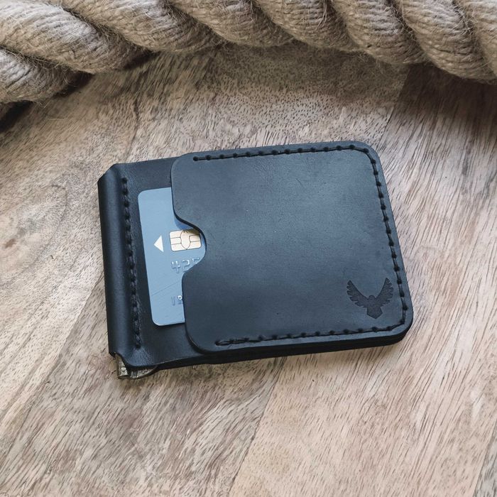 Portfel banknotówka z klipsem na banknoty na karty męski skórzany