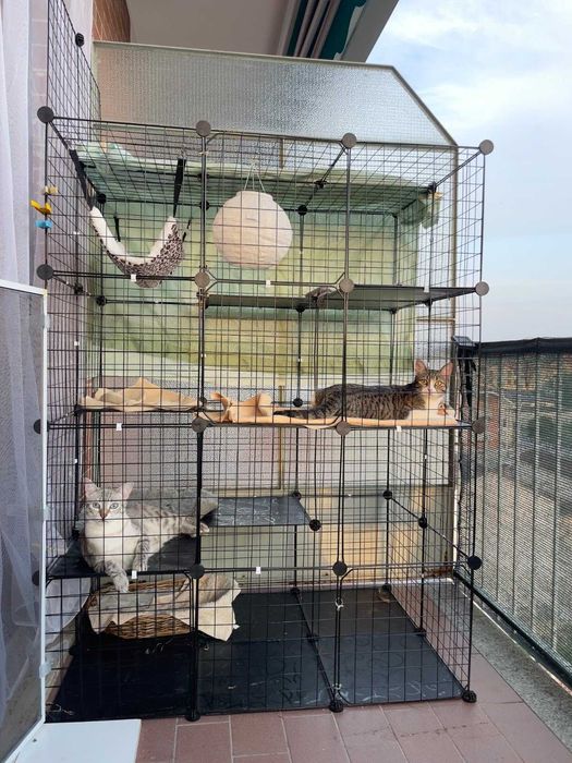 Klatka dla szynszyli królika kota XXL WIELKA NOWA 4 poziomy czarna