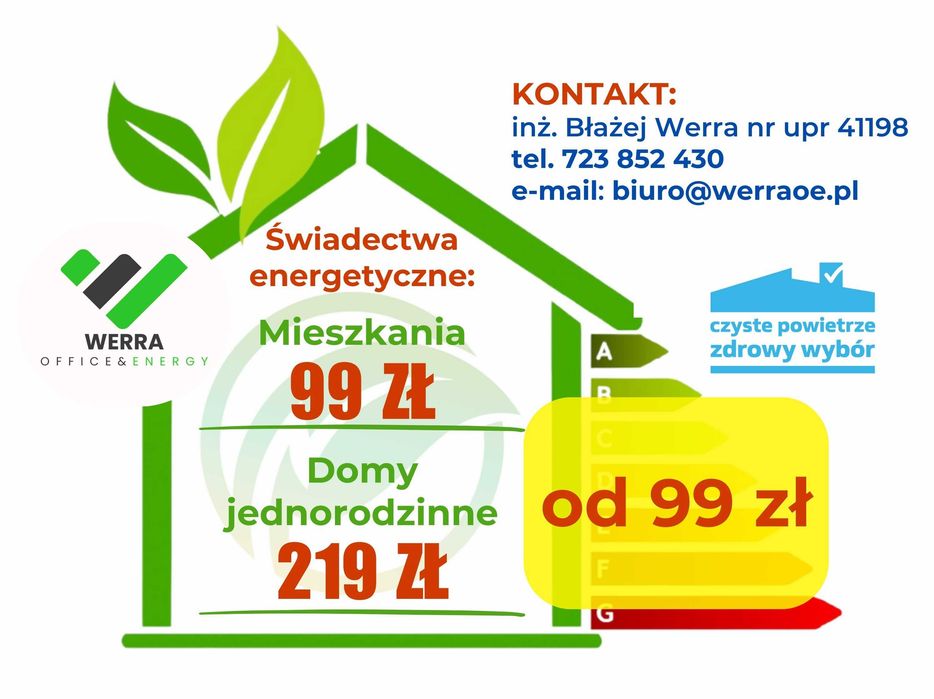 !PROMOCJA! Świadectwo Charakterystyki Energetycznej /24h | od 99,00 zł