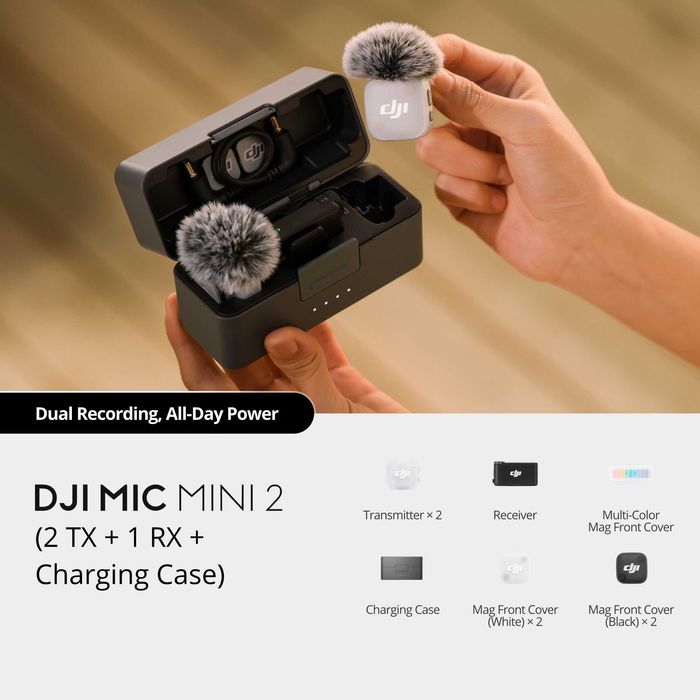 DJI Mic Mini 2 | 2 TX + 1 RX + Charging Case | SELADO | 3 ANOS DE GARANTIA