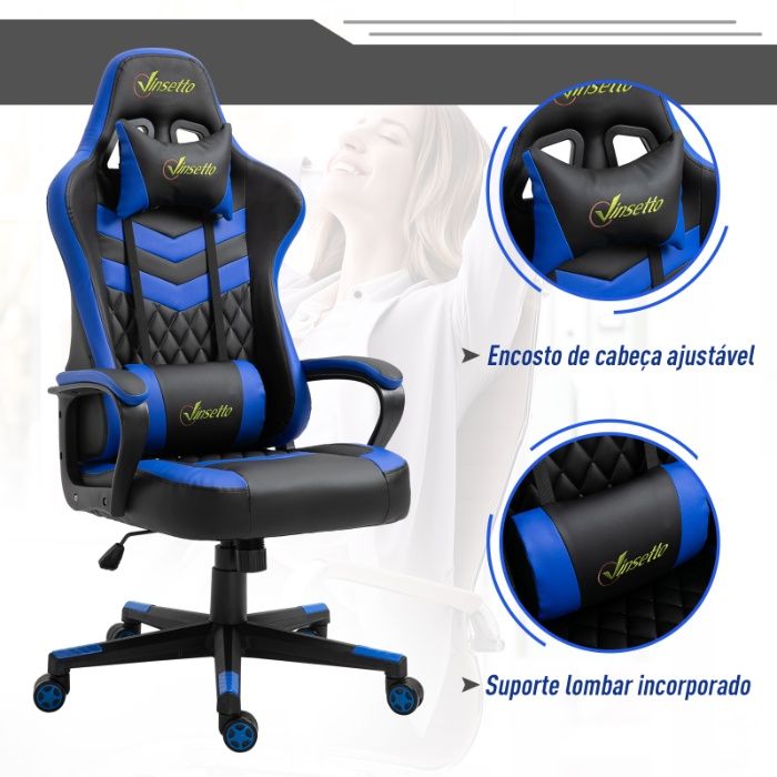 Cadeira gaming ergonômica de escritório Vinsetto