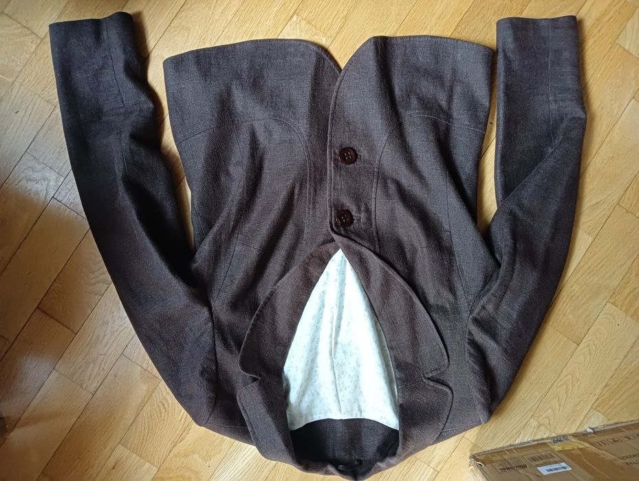 Damska lniana marynarka 37/38 len S/M z lnu garsonka