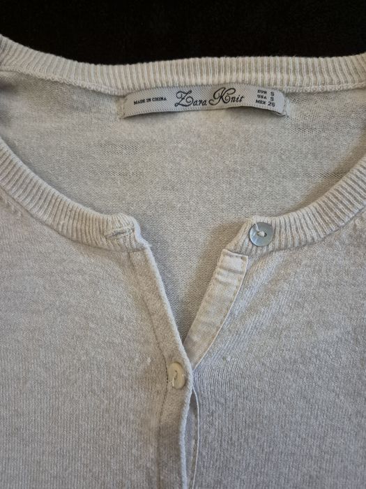 Cienki damski kardigan - Beżowy Zara Knit 36