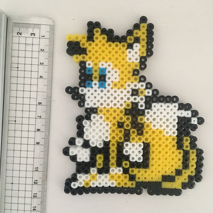 Sonic e Tails - topo de bolo - decoração - hama beads