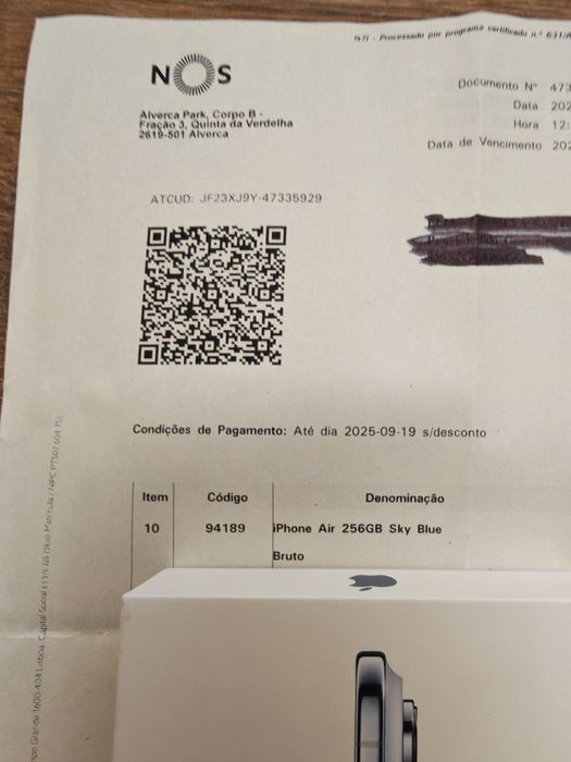 iPhone 17 Air 6.5" 256GB Azul Selado  C/Garantia Aceito Retomas