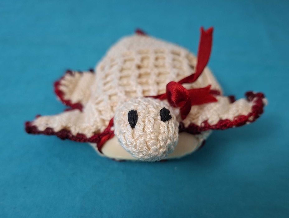 Tartaruga de Crochet para sabonete, vintage