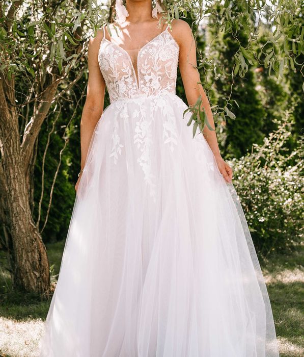 Suknia ślubna xs, ivory + welon 2,5 m gratis