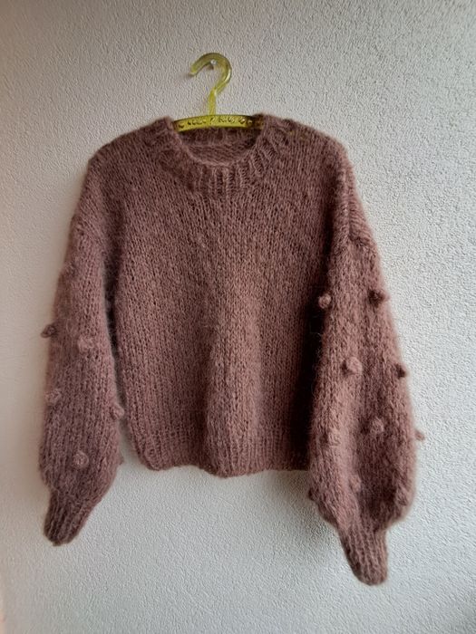 Puszysty sweter z Alpaki i Merino.Handmade.