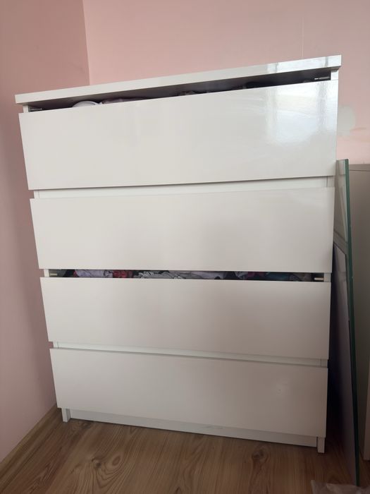 Komoda biala 4 szuflady 80x100 cm