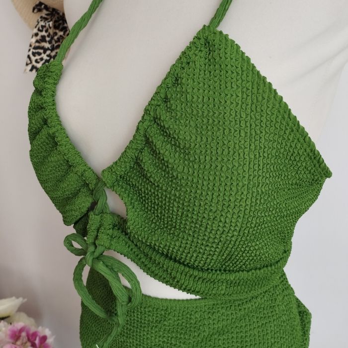 Dwuczęściowy strój kąpielowy 2XL – zielony, stan bardzo dobry