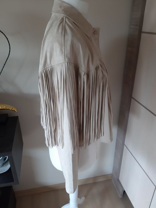 Zara frędzle kurtka lato kowbojka wesele młoda kolekcja boho kowbojka
