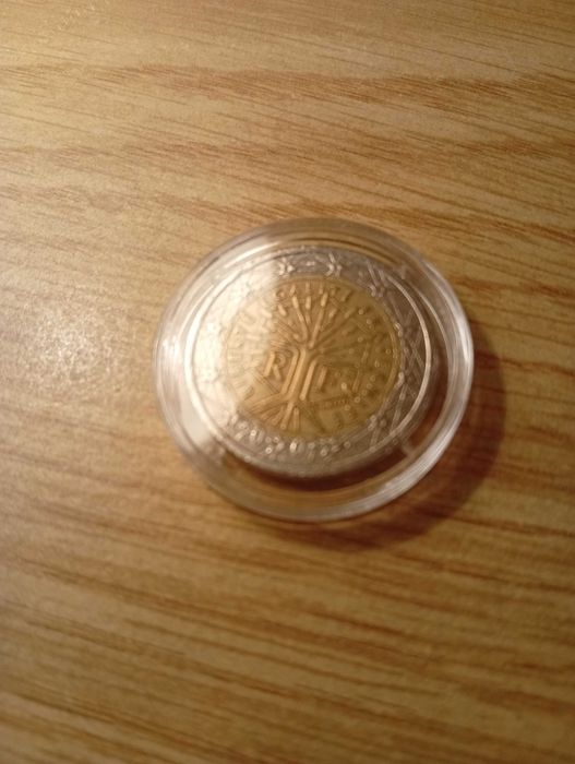 Moneta 2 eu Francja,osobliwa.