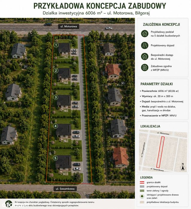 Działka inwestycyjna 60 arów |MPZP | MN/U | Media