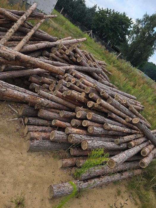 stemple budowlane kołki grube 16cm 330cm podpory żerdzie słupki słupki