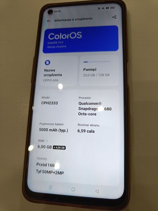 Telefon Oppo A96/128GB/RAM6GB