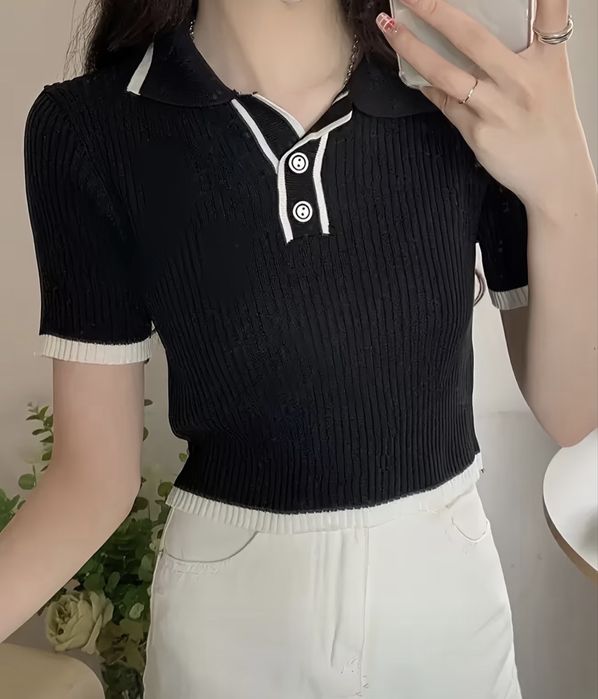 Кофтинка поло в рубчик