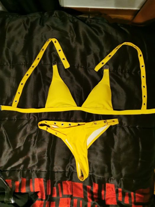 Bikini amarelo torrado ajustável L