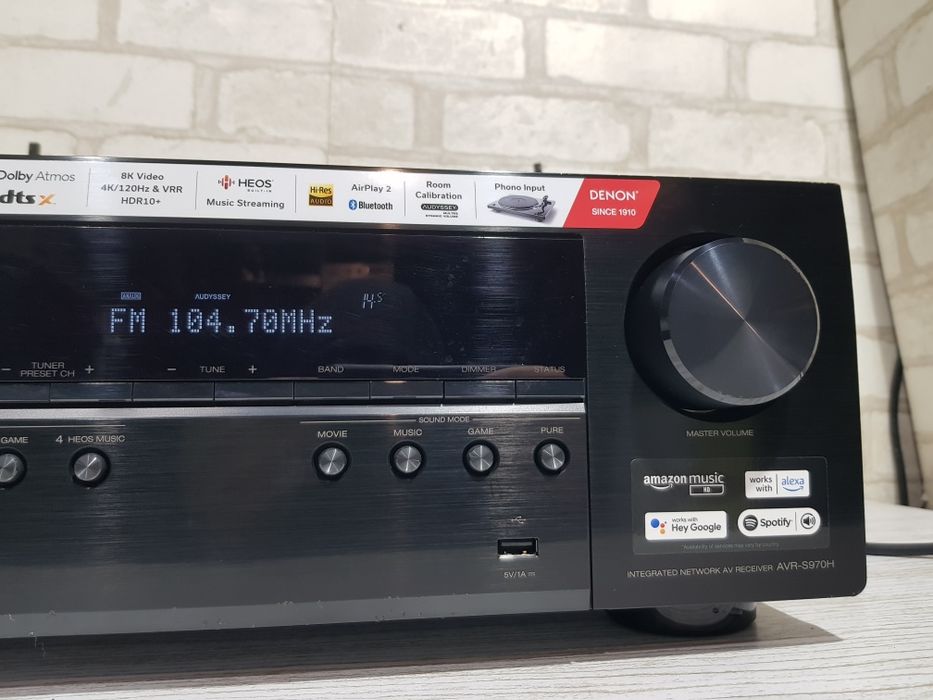 7.2 AV ресивер DENON AVR S970H 7x125 Вт HDMI Wi-Fi Bluetooth, 8K