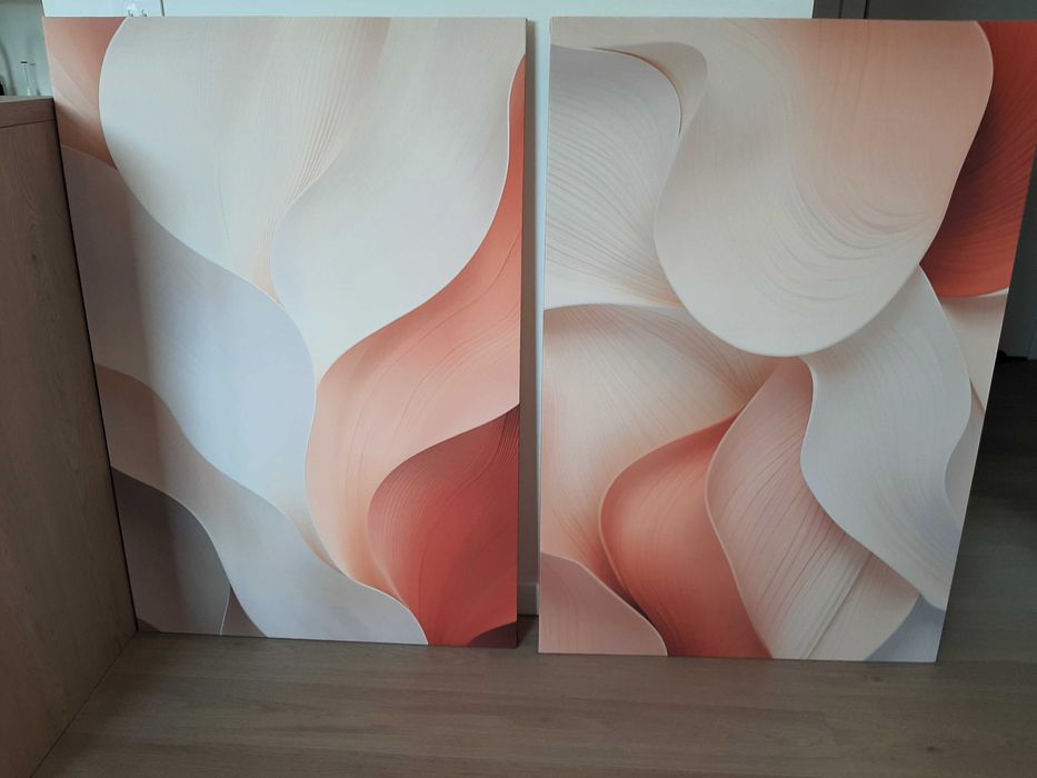 Obraz na eko-płótnie komplet 2 abstrakcyjnych obrazów 120 x 80 cm