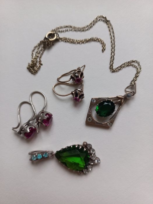 Серьги и кулоны 875проба звезда