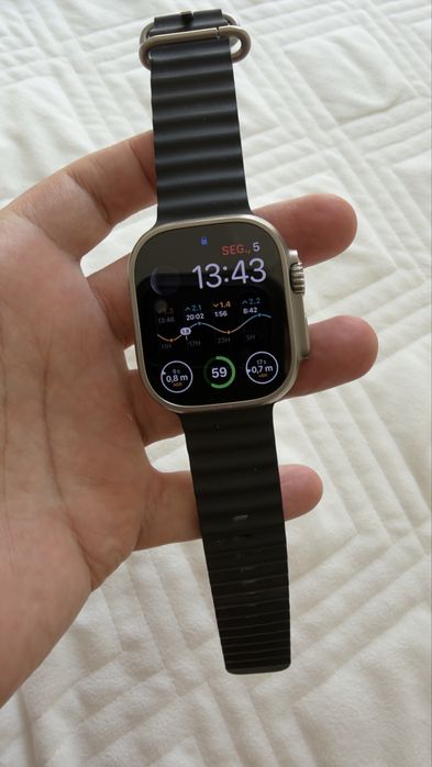 Apple Watch Ultra 49mm Titânio GPS + Cellular – Bateria 91% + 2 braceletes