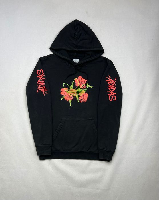 Hoodie Adidas Big Logo Flowers Black bluza