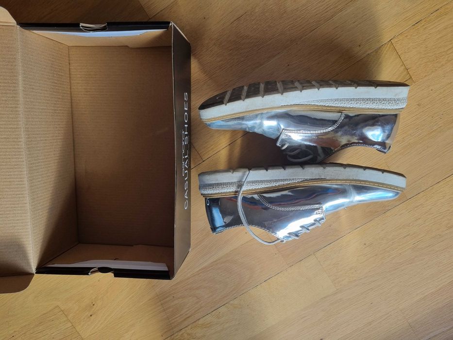 buty damskie srebrne 38