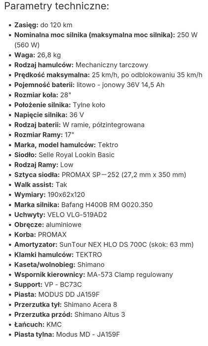 Rower elektryczny FUNBIKE  EVO