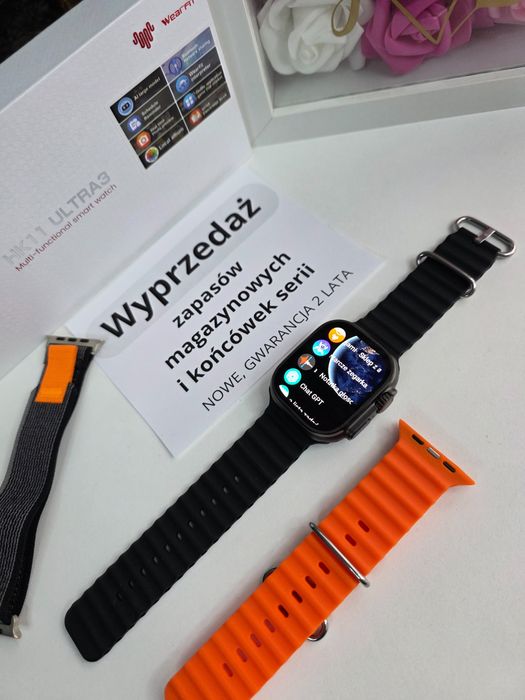 Smartwatch HK Ultra3 – nowość 2025, AMOLED 2,12”, 2 paski, nowy
