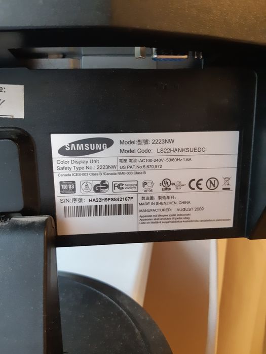 Монітор Samsung SyncMaster 222nw