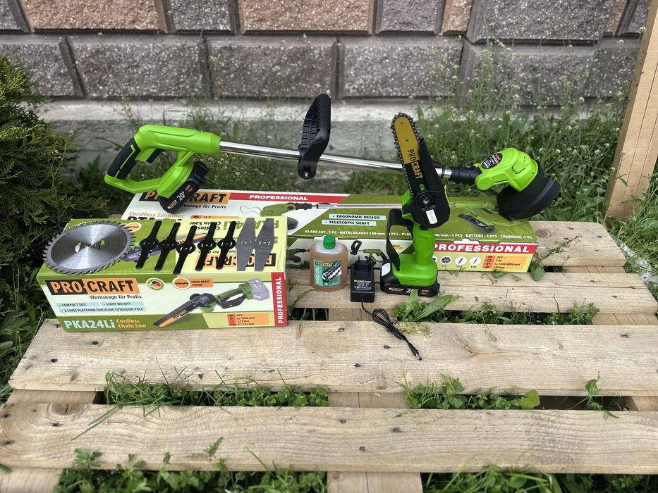 Акумуляторний набір Procraft 2в1 тример Pta 24 + гілкоріз pka 24