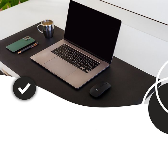 Podkładka na biurko mata 90x43 cm skóra syntetyczna czarna