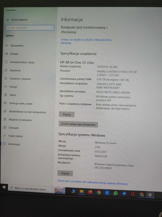 HP 22-c0004nw All-in-One Desktop PC