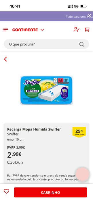 Mopa Swiffer com recargas