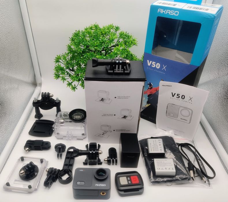 Akaso V50X + 2 батареї + кріплення єкшн камера гоу про фото відео 4K