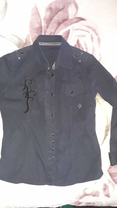 Чёрная рубашка хлопок