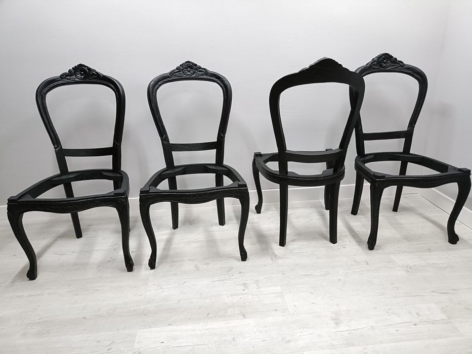 Stelaż krzesła Ludwik piaskowane, lakierowany czarny kolory 100szt