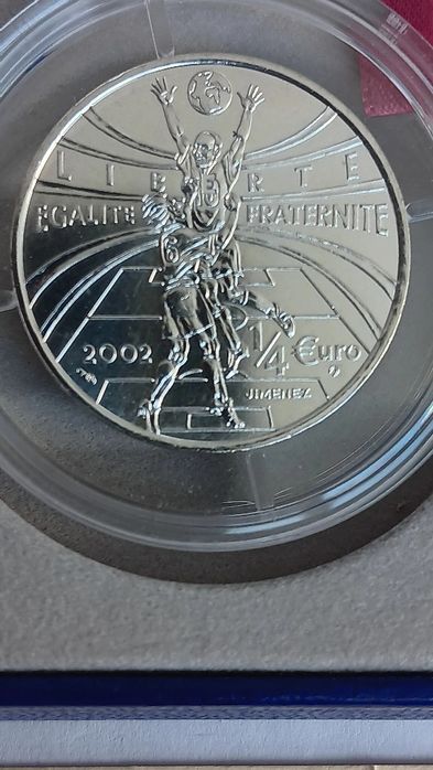 Moeda prata prof de 1/4€ França de 2002