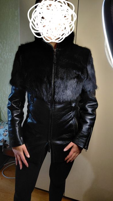 Шуба утеплена з натуральної шкіри та хутра