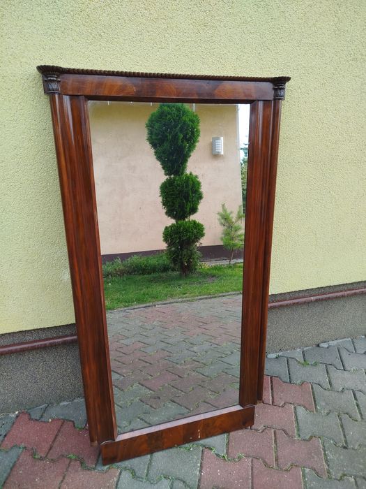 Antyczne lustro 139x76 cm – oryginał XIX w., styl Biedermeier