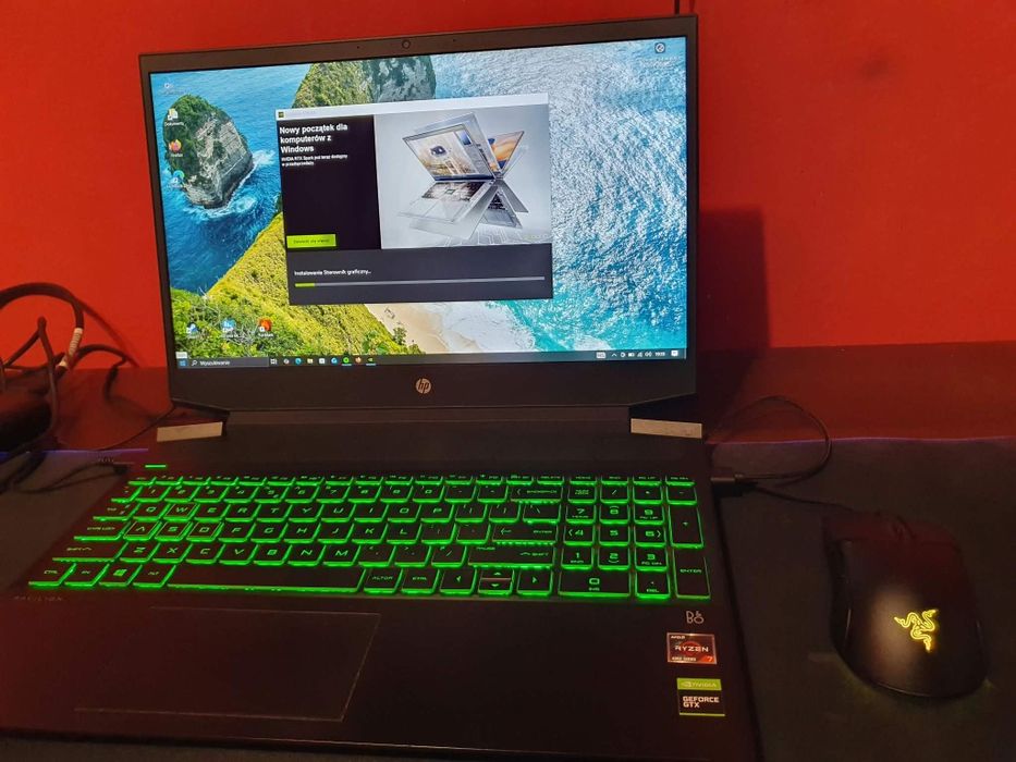 Laptop Gamingowy HP Ryzen 7 4800H 16x4.3ghz 1Tb SSD GTX 1660Ti 6Gb 16gb