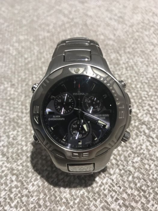 Relógio FESTINA Cronógrafo Aço Inox Quartzo Mostrador Azul