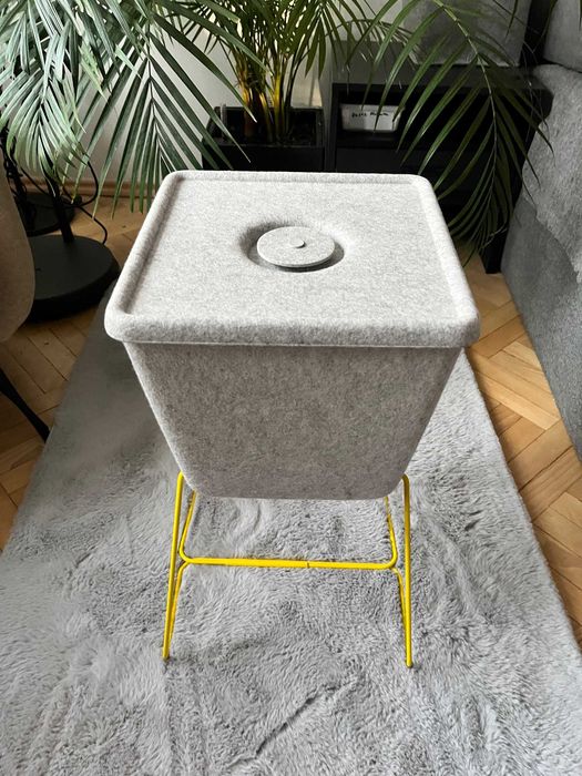 Kosz szaro żółty Brannboll 30x33x30cm Ikea