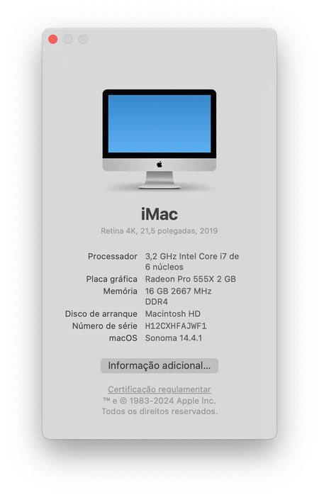 IMAC 21.5” / 2019 - i7 - 16 GB