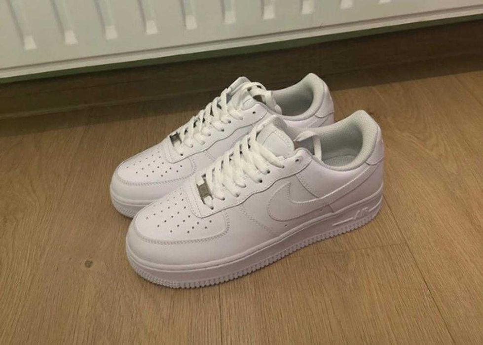 Nike Air force 1 buty damskie cale białe NOWE oryginalne biały sneakersy nike force one obuwie markowe popularne klasyczne skorzane all white