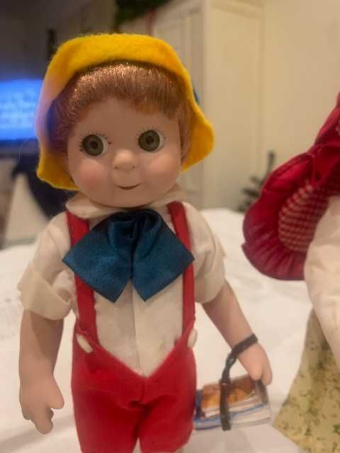 Conjunto de 3 bonecas porcelana