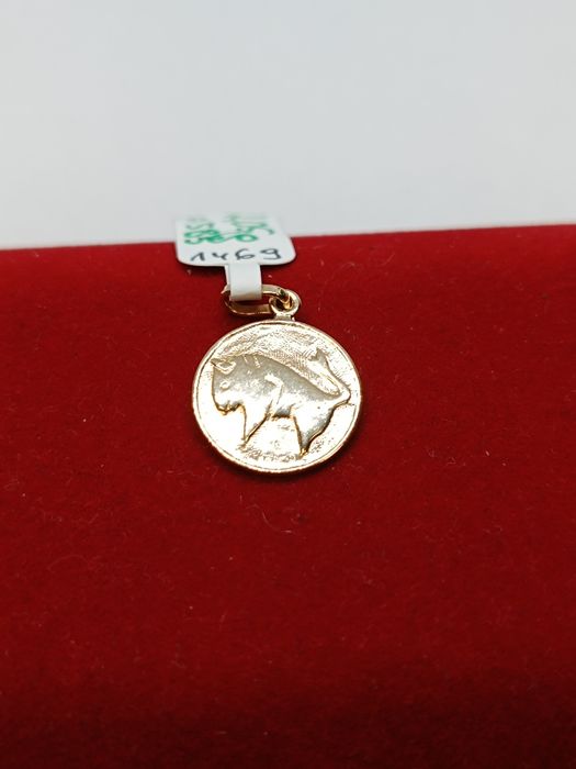 Złoty wisiorek znak zodiaku Byk, złoto próby 585