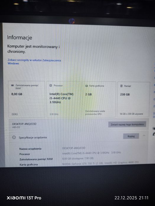 Komputer PC /i5 /8GB /GeForce